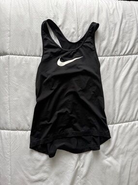 Nike Black Racerback Tank with White Swoosh